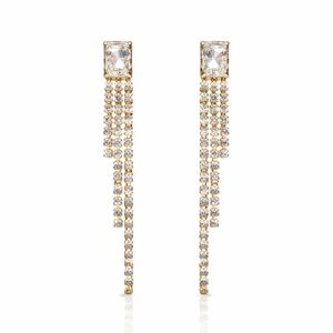 ⚜️ Elegant Gold Dangle Earrings With Crystals